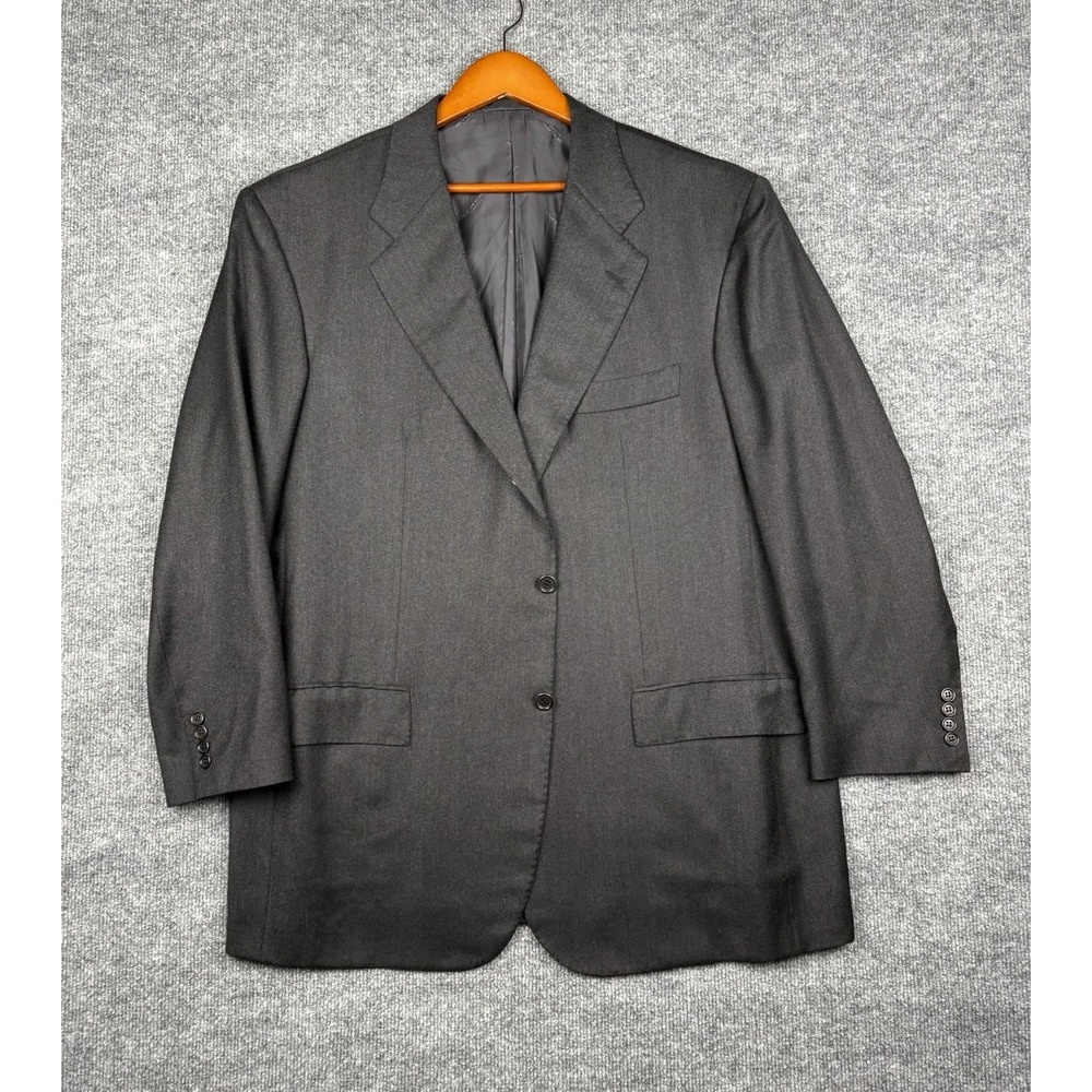 Kiton Napoli Neiman Marcus 100% Cashmere Blazer Sport Coat Black US 48R IT 58